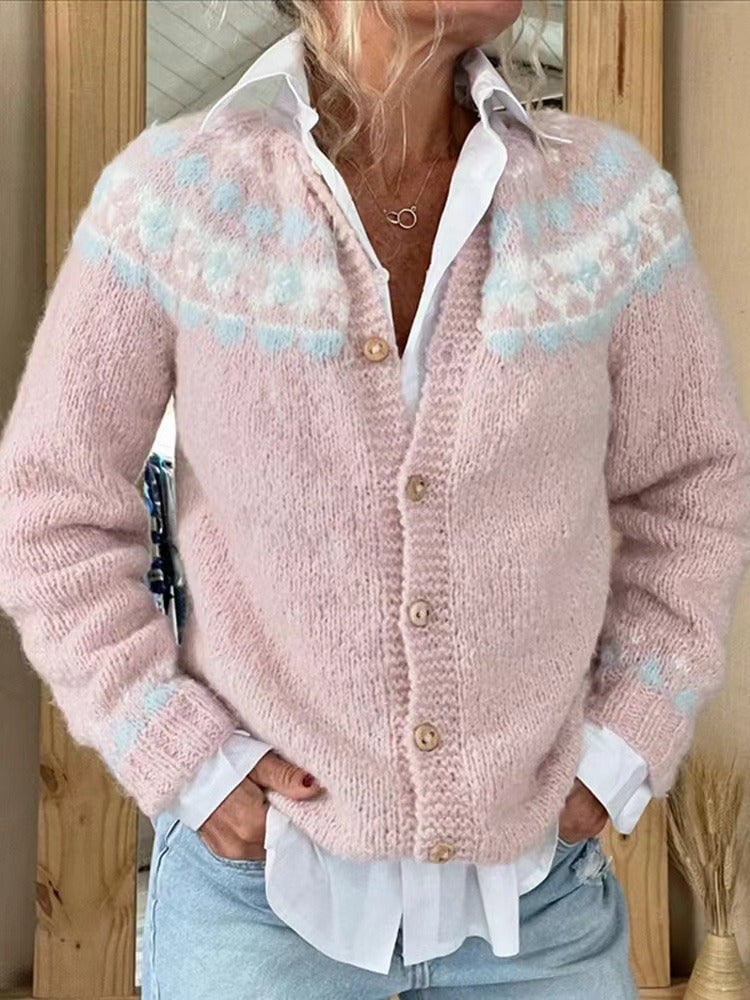 MIRJA™ - CARDIGAN À YOKE FAIR ISLE