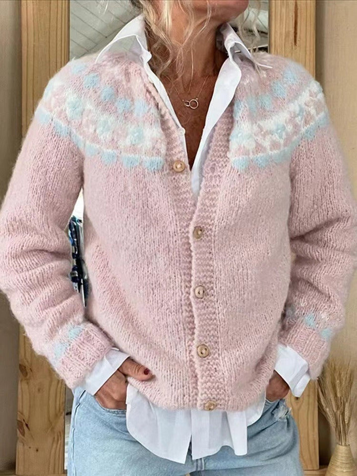MIRJA™ - CARDIGAN À YOKE FAIR ISLE