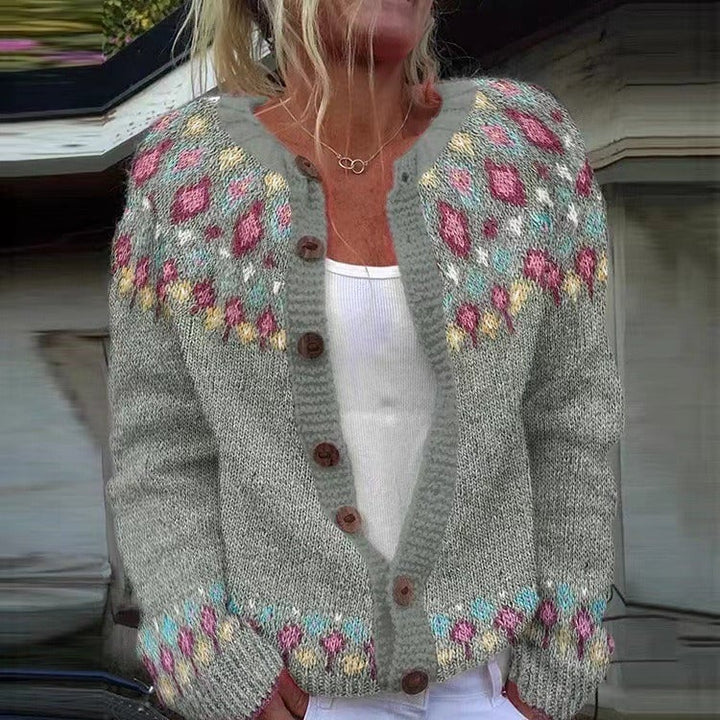 SUNNIVA™ - CARDIGAN À YOKE FLORAL