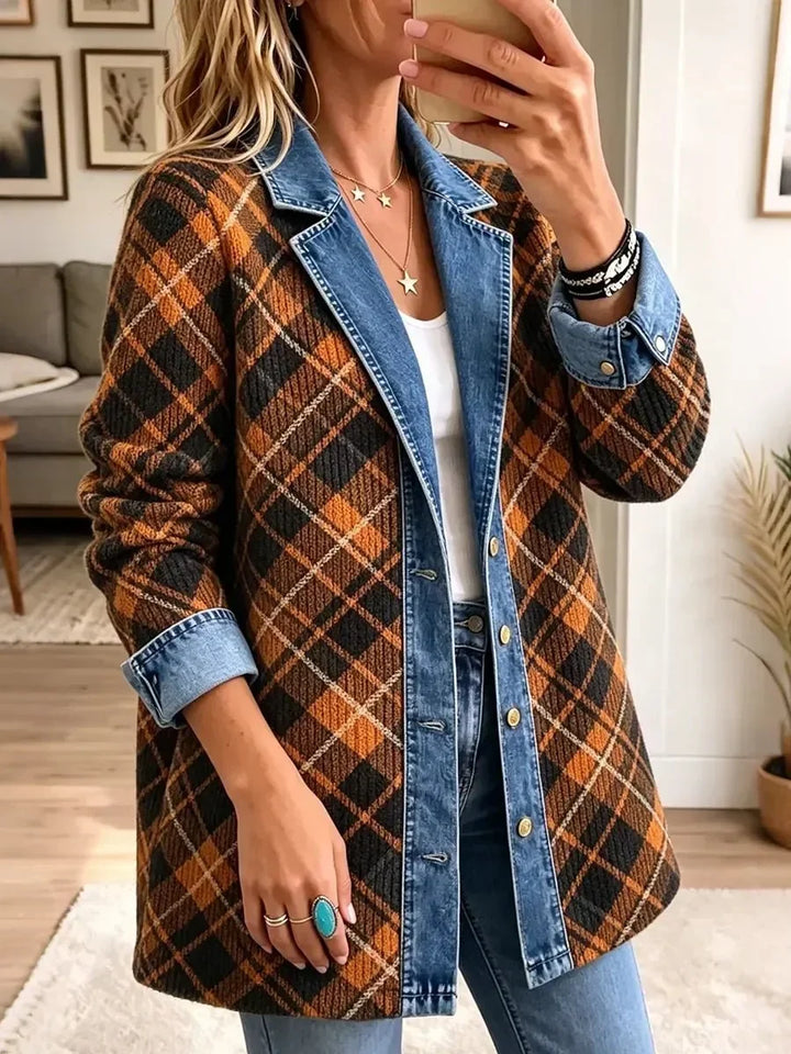 Camila | Veste en jean d’inspiration vintage avec motif imprimé au bloc