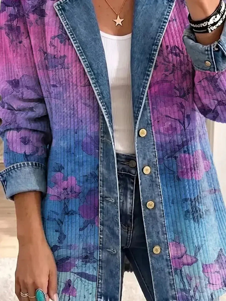 Evelyn | Veste élégante à motif floral rétro artistique
