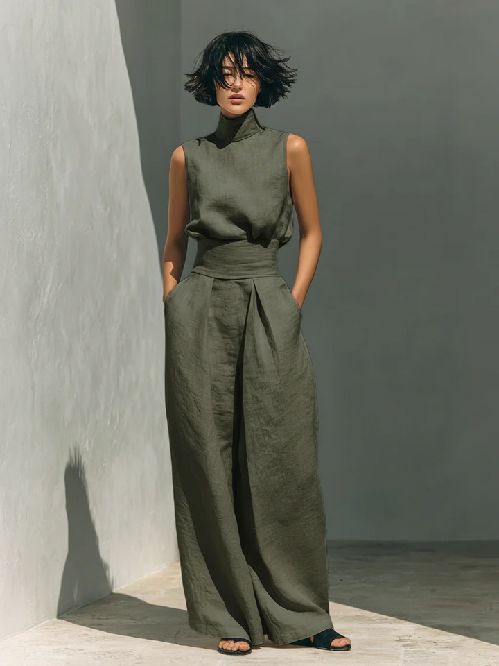 Nuria | Ensemble minimaliste haut sans manches • S1