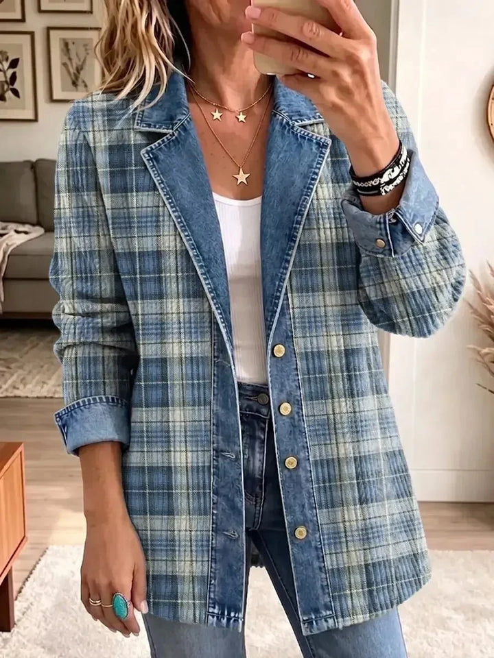 Sofia | Veste en jean décontractée et élégante ornée d’un motif rétro