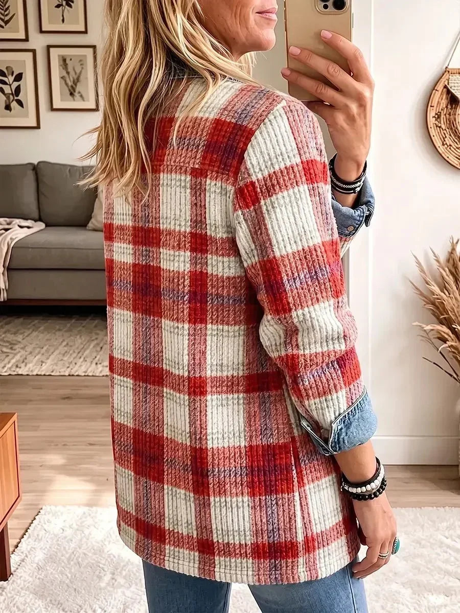 Scarlett | Veste élégante en jean patchwork d’inspiration vintage