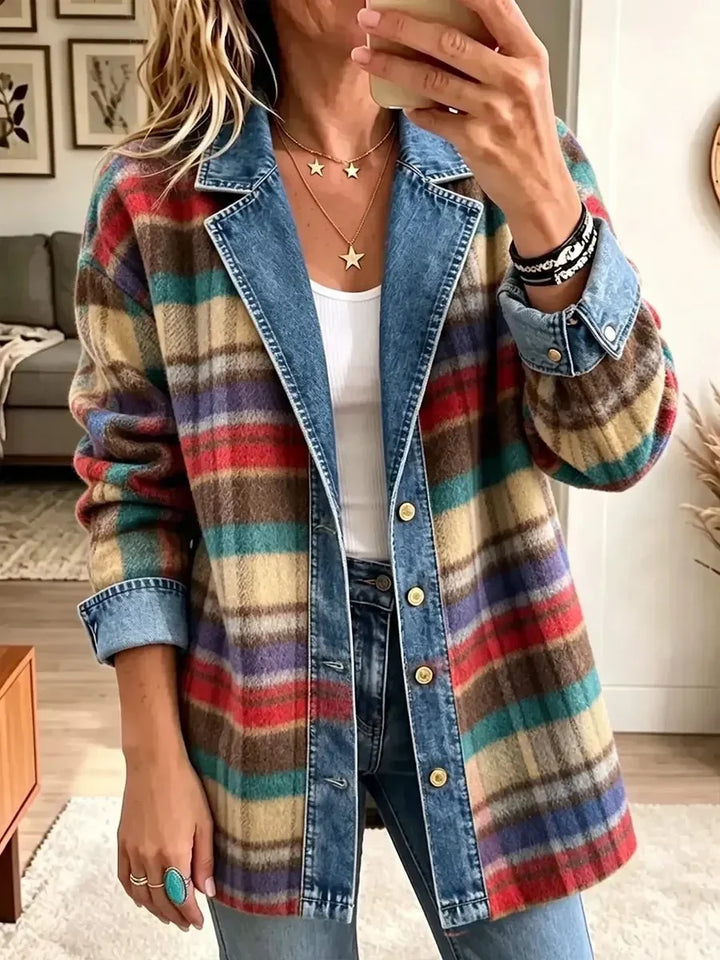Charlotte | Veste en jean vintage patchwork pour femme