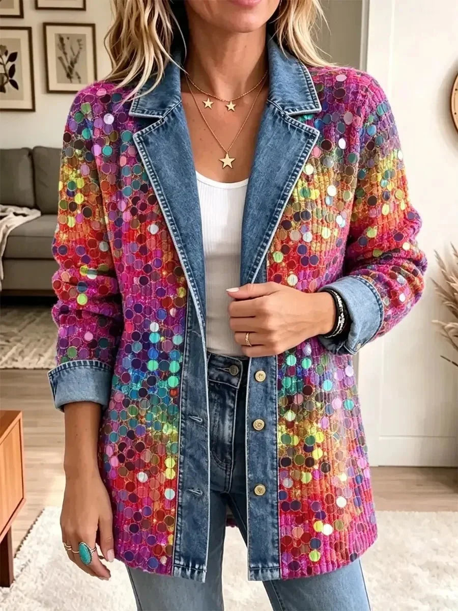 Eleanor | Veste rétro à motifs de sequins scintillants