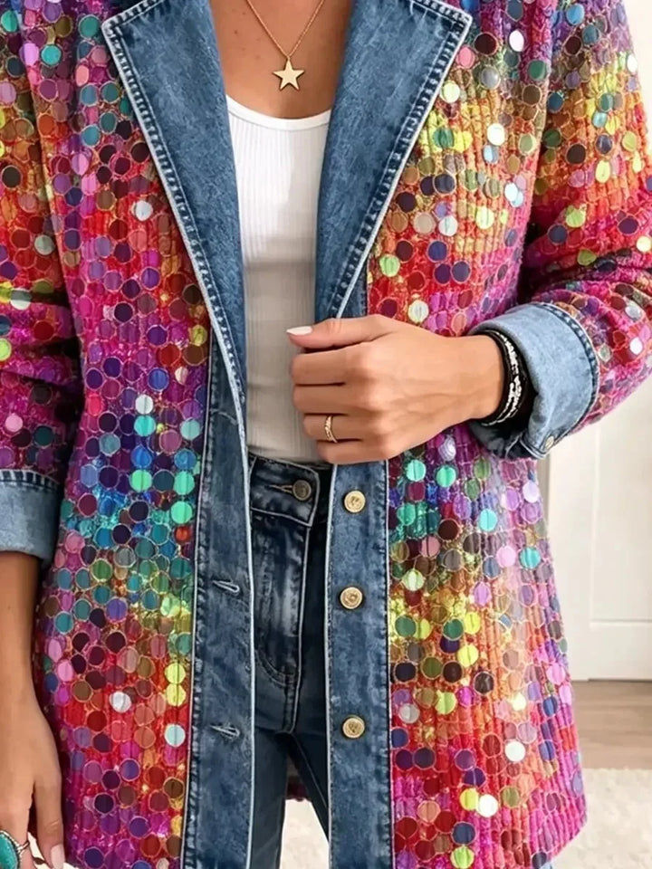 Eleanor | Veste rétro à motifs de sequins scintillants