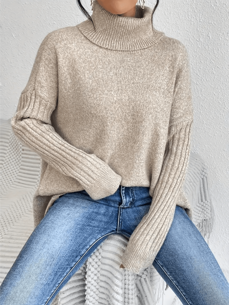 Isabelle | Pull à col roulé oversize élégant avec doublure chaude et douillette
