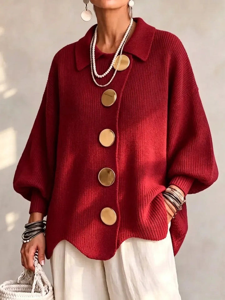 Cardigan oversize à col et boutons Karina