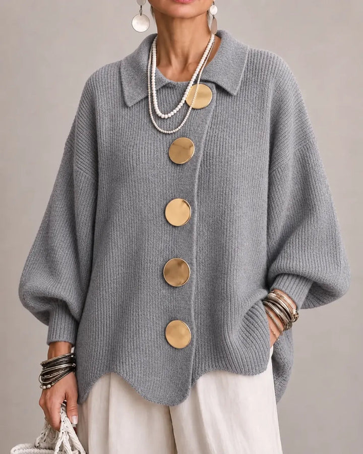 Cardigan oversize à col et boutons Karina