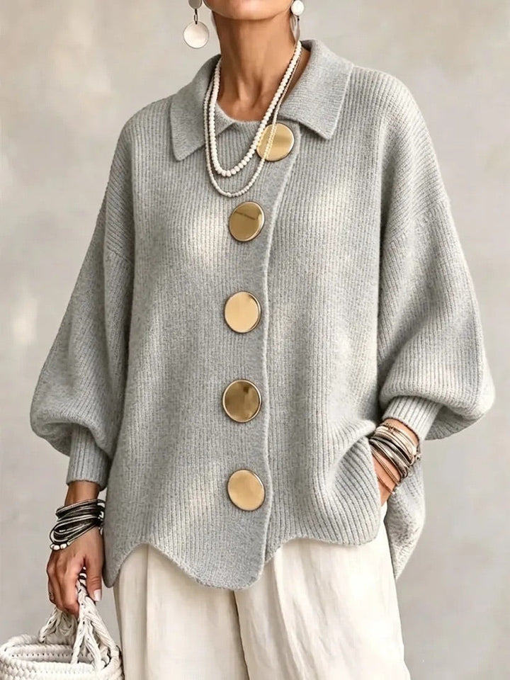 Cardigan oversize à col et boutons Karina