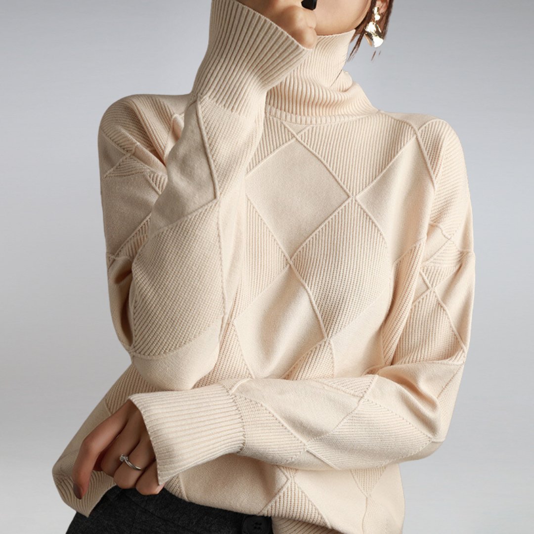 Linda | Pull élégant en maille à col roulé