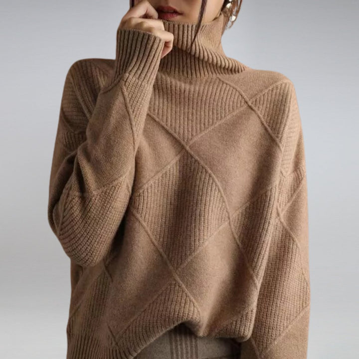 Linda | Pull élégant en maille à col roulé