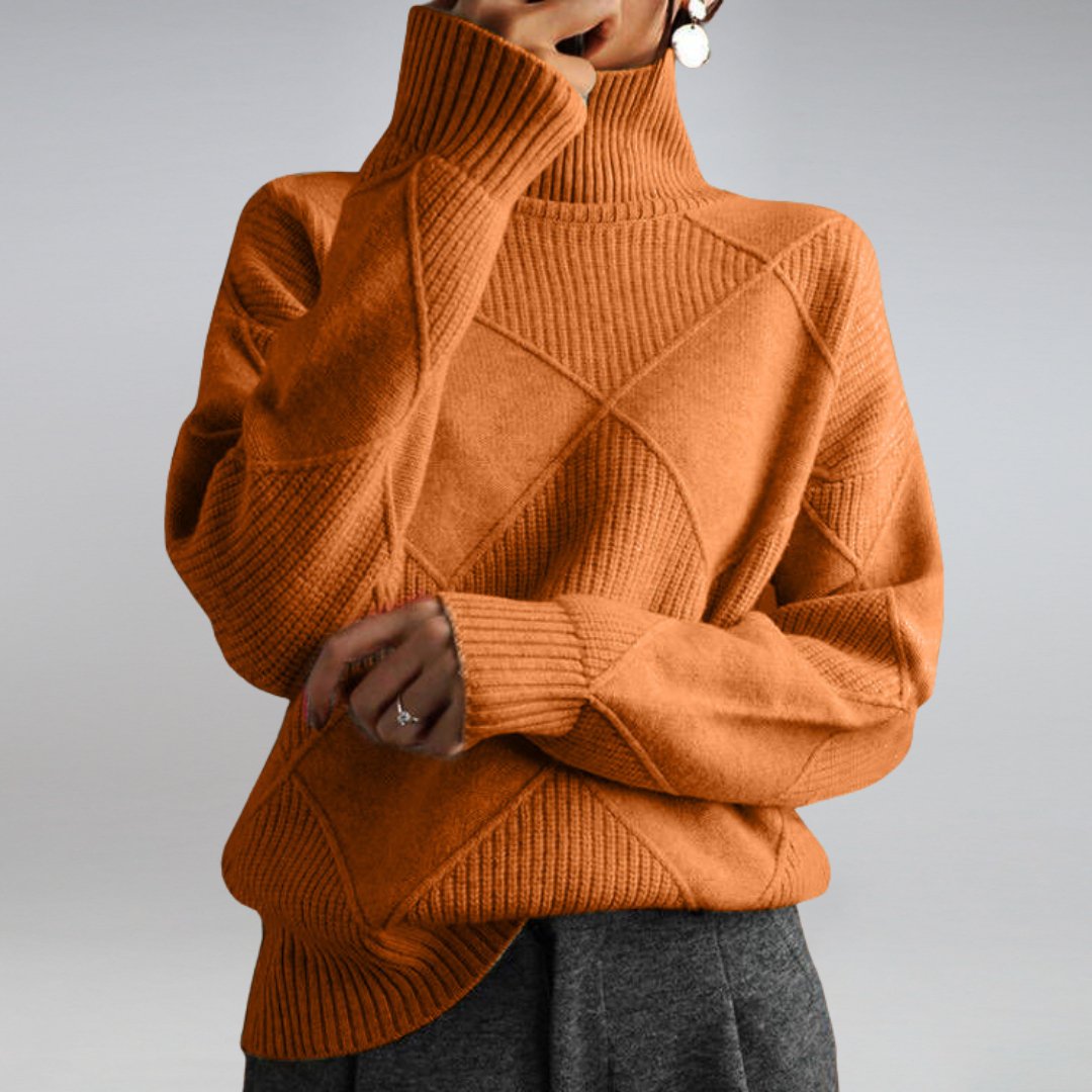 Linda | Pull élégant en maille à col roulé