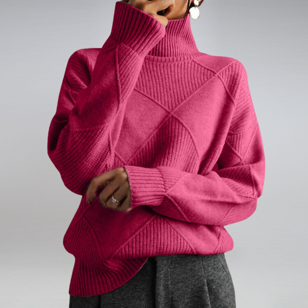 Linda | Pull élégant en maille à col roulé