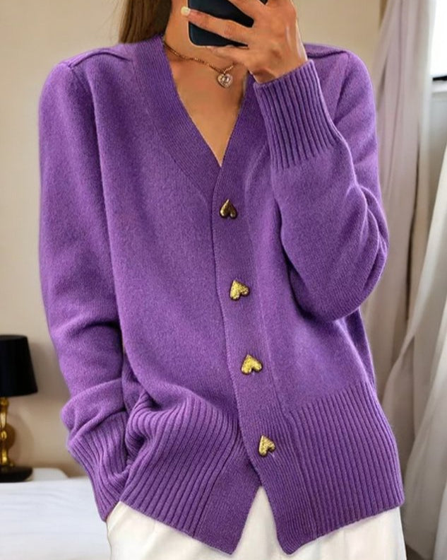 Michaela | Cardigan Col V Boutonné