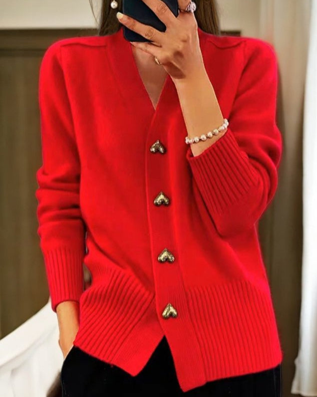 Michaela | Cardigan Col V Boutonné