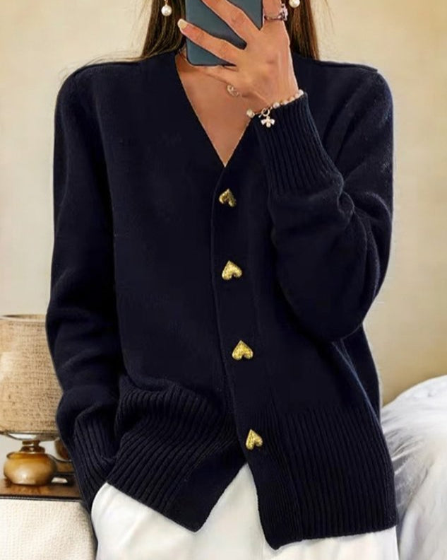 Michaela | Cardigan Col V Boutonné