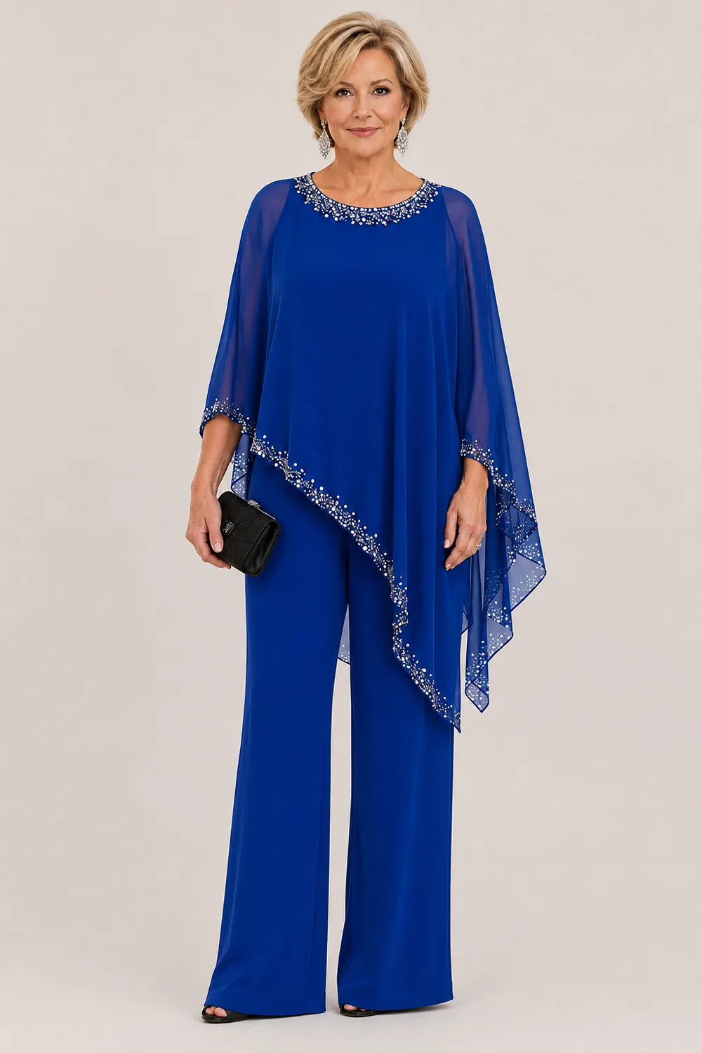 Pernelle | Ensemble cape en mousseline perlée