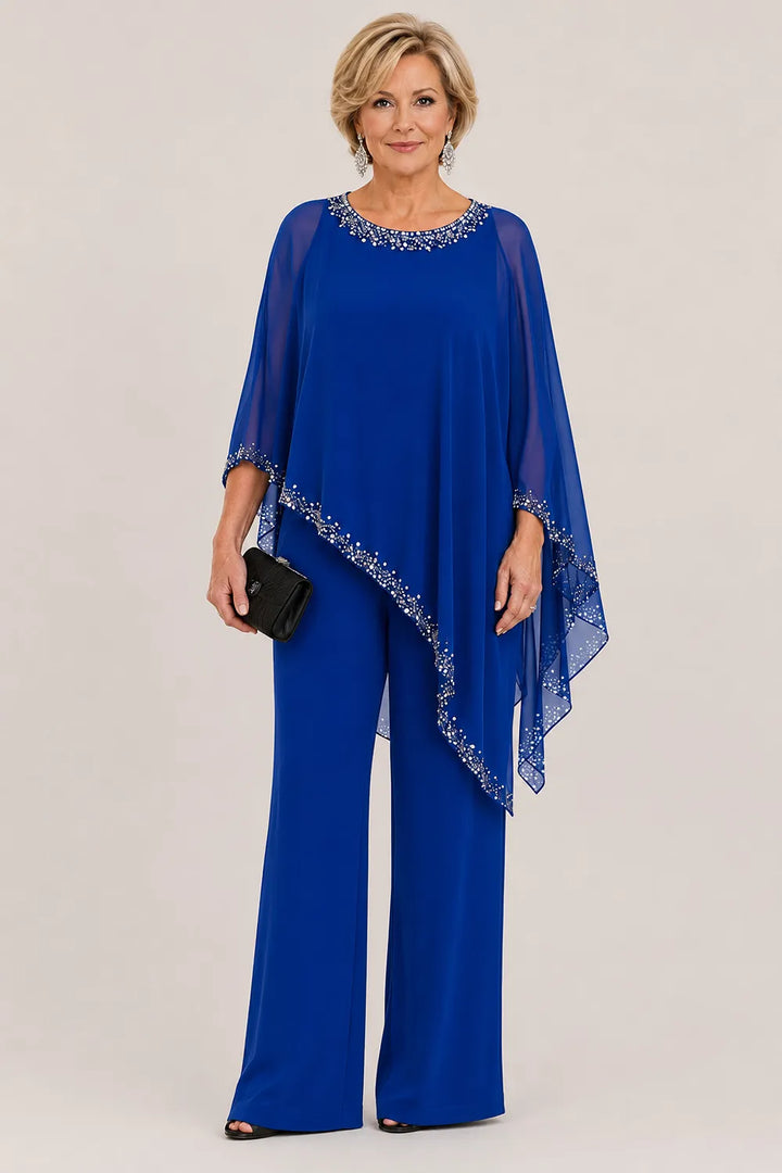 Pernelle | Ensemble cape en mousseline perlée