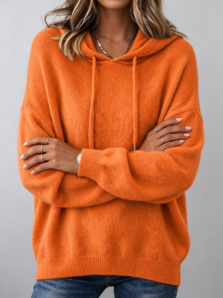 Nancy | Sweat à capuche en maille - Orange