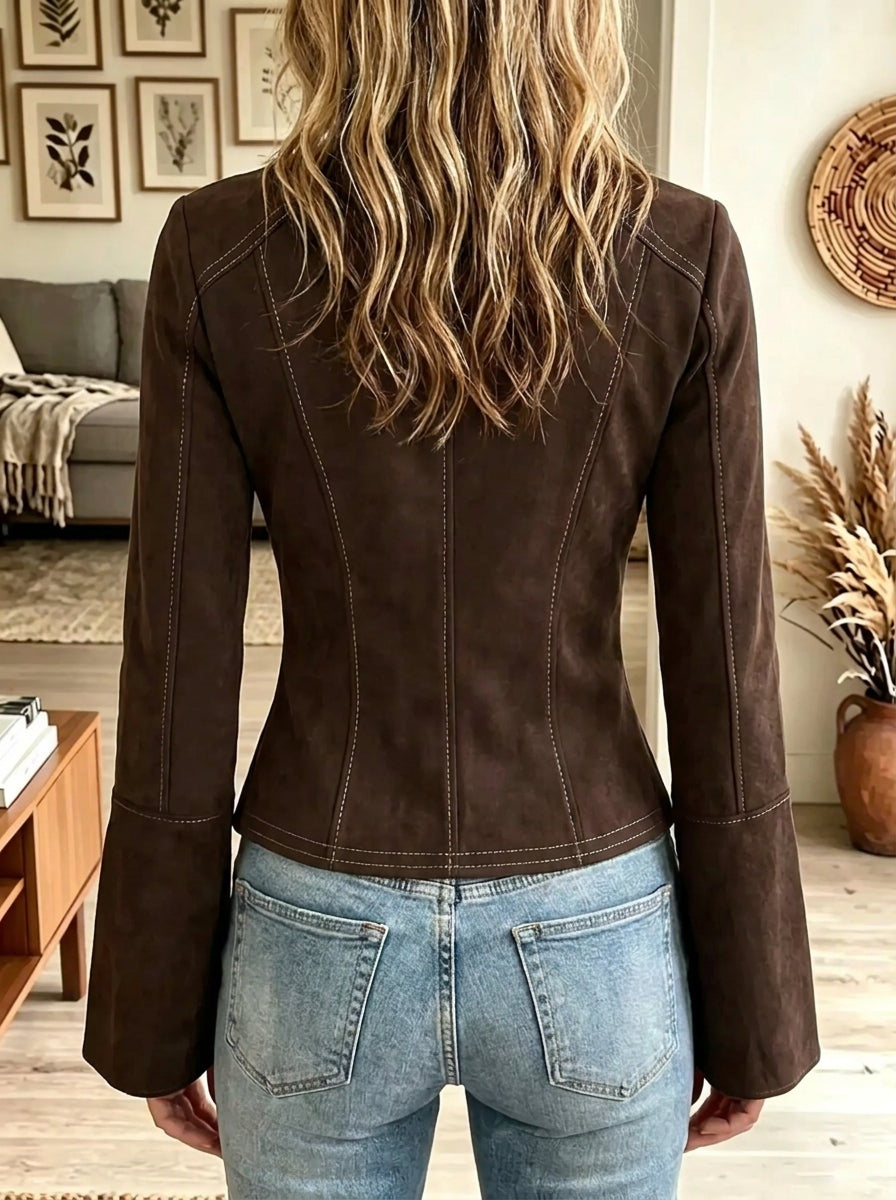 Sidonie | Veste en Suédine Zippée