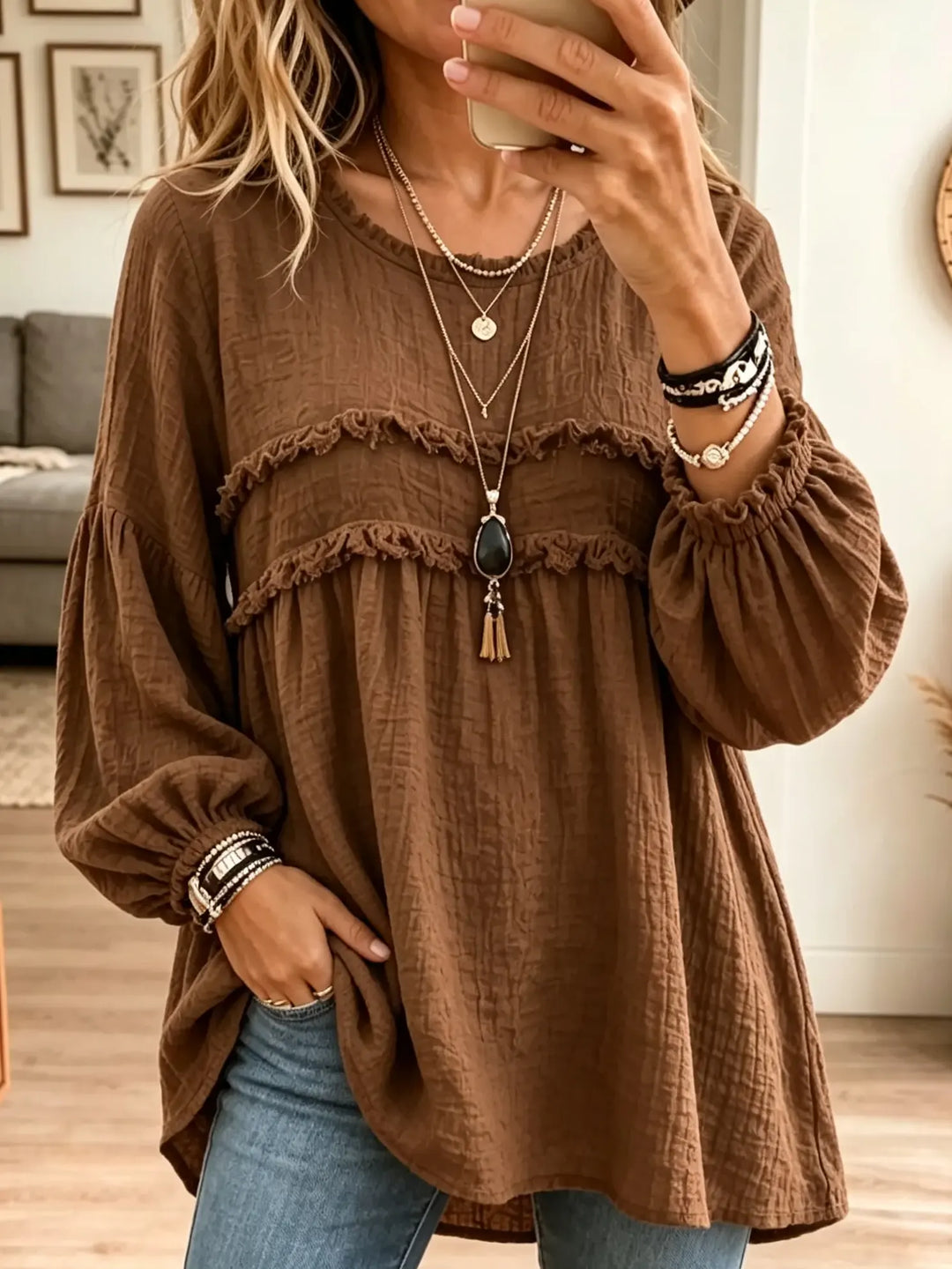 Capucine | Blouse Tunique Babydoll à Volants