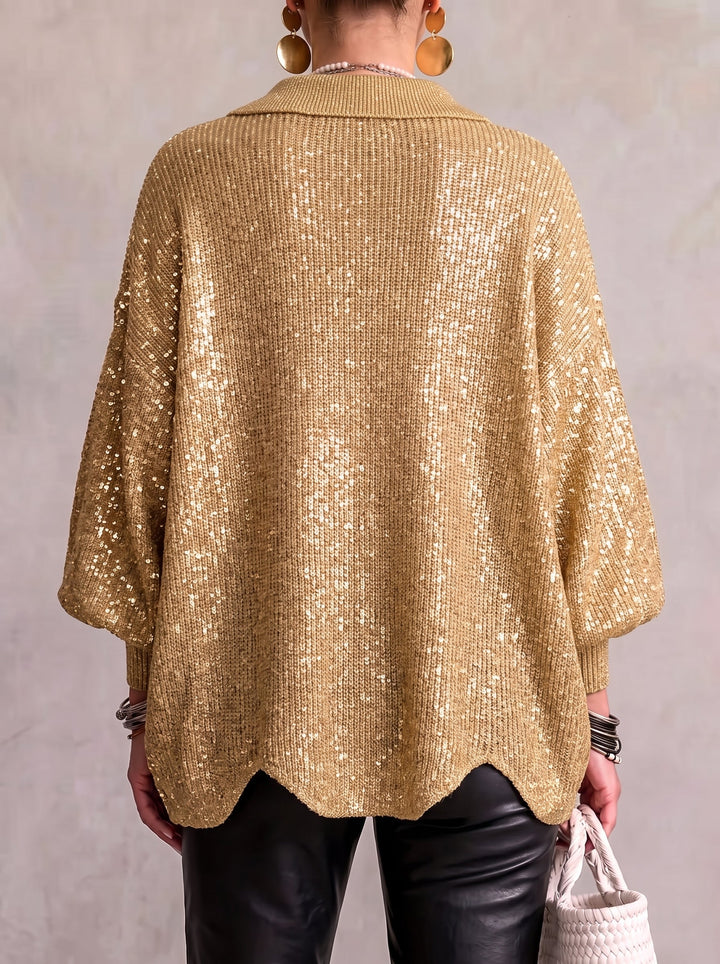 Cardigan oversize à col et boutons Karina