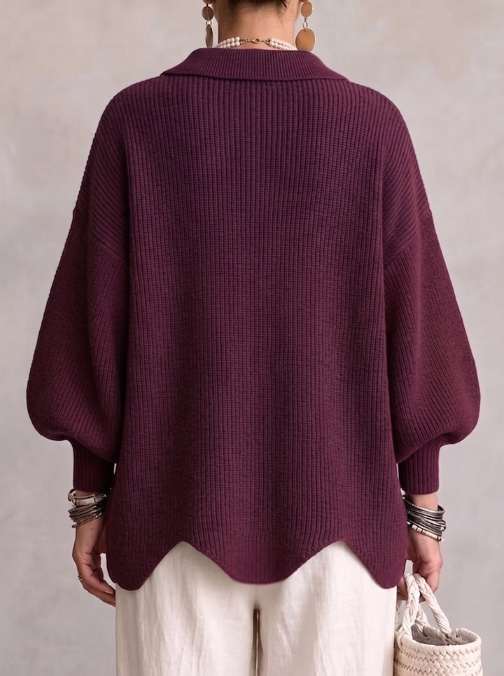 Cardigan oversize à col et boutons Karina