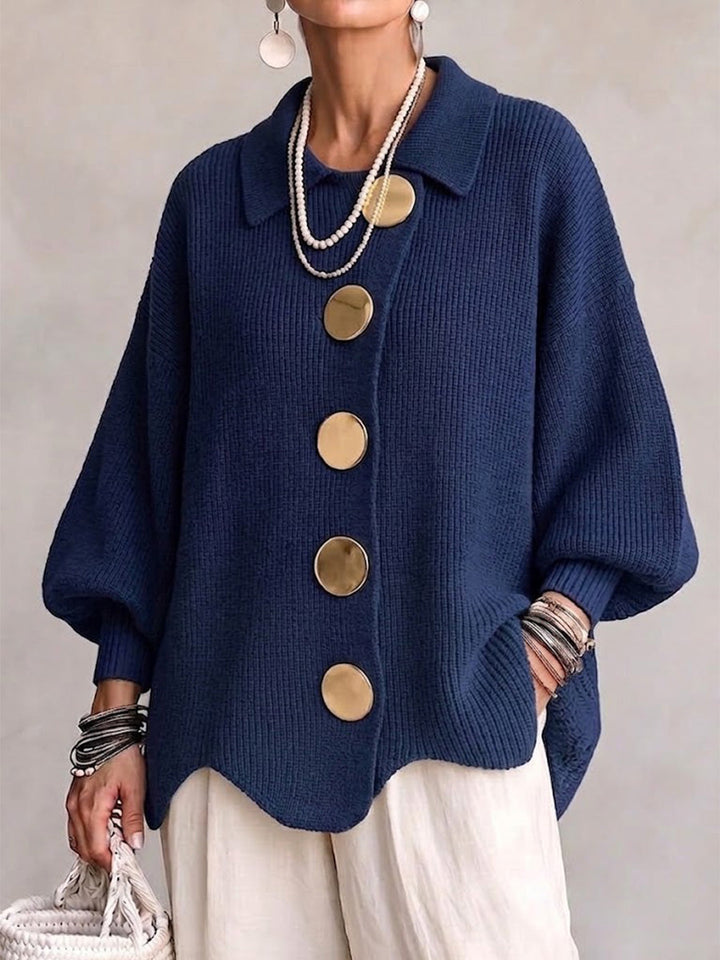 Cardigan oversize à col et boutons Karina
