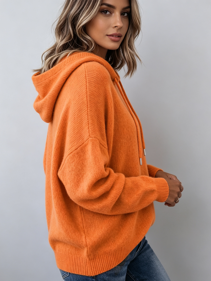 Nancy | Sweat à capuche en maille - Orange