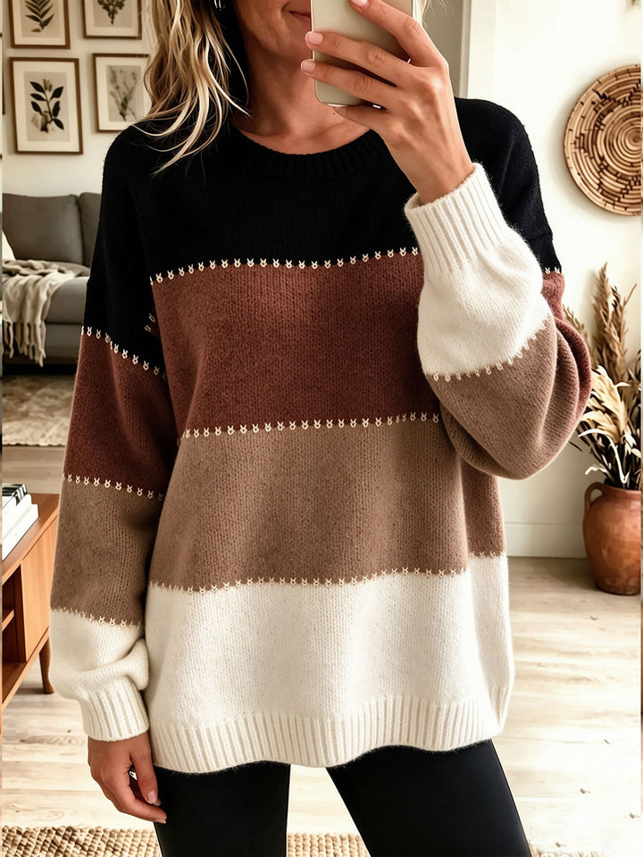 Colombe | Pull Oversize à Rayures Color Block