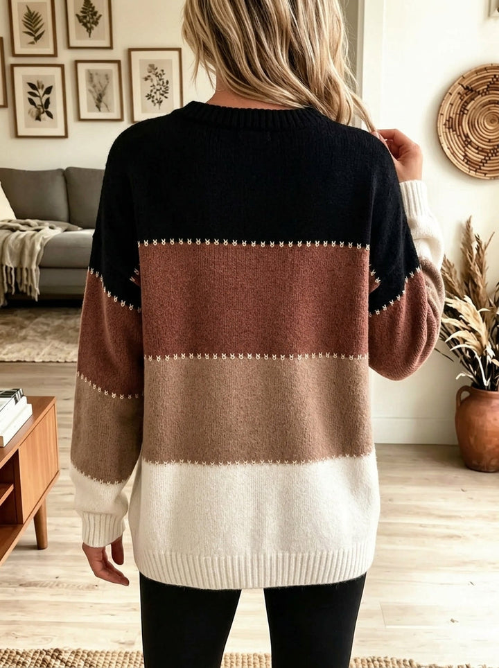 Colombe | Pull Oversize à Rayures Color Block