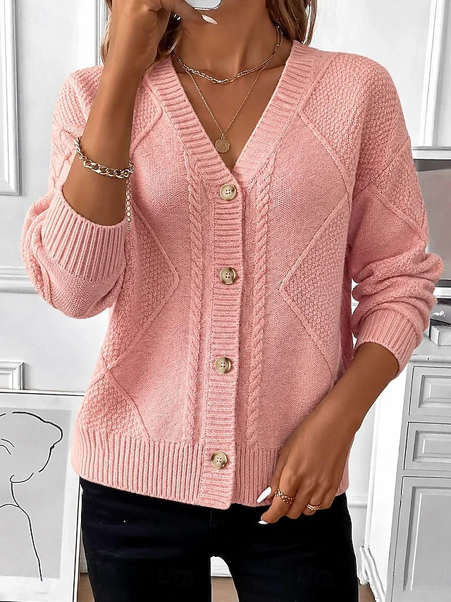 Joyce | Cardigan vintage boutonné en maille torsadée