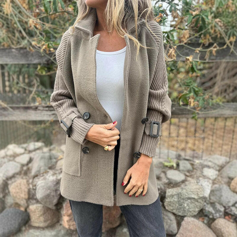 ISOLA | MANTEAU CROISÉ À MANCHES EN MAILLE