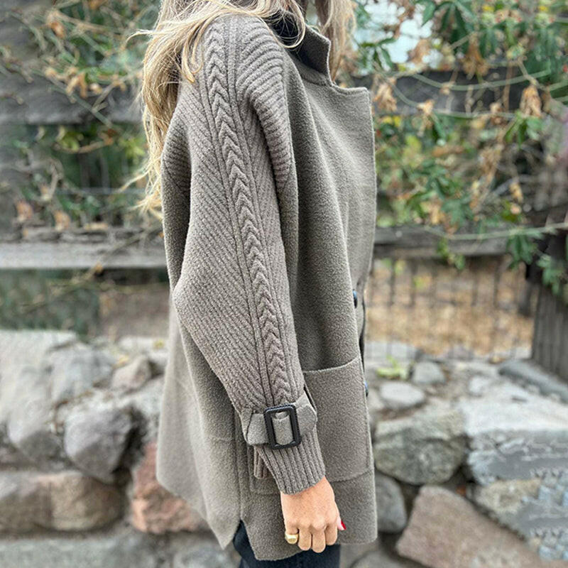 ISOLA | MANTEAU CROISÉ À MANCHES EN MAILLE