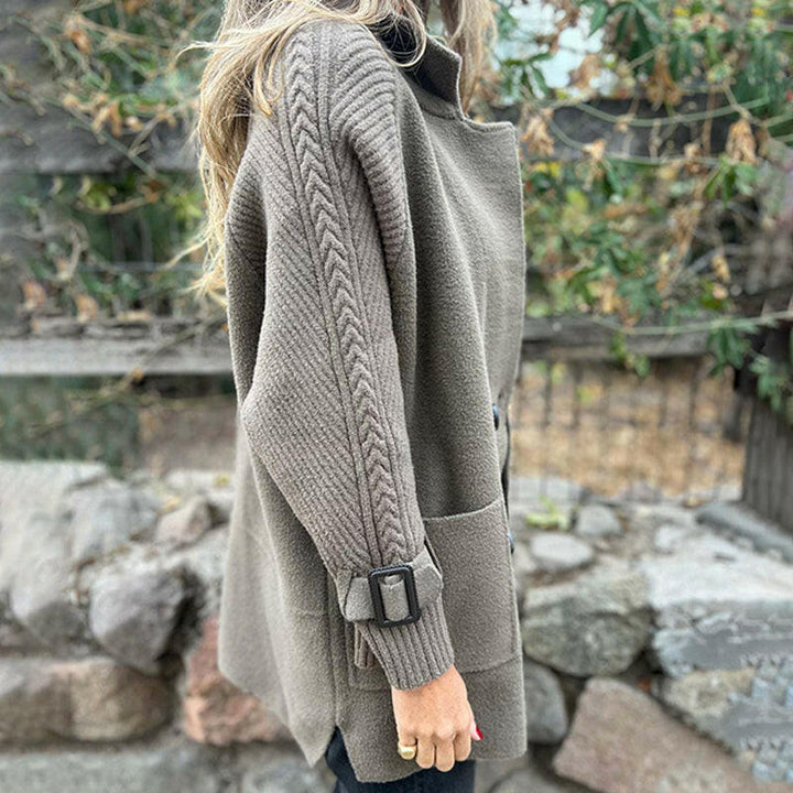 ISOLA | MANTEAU CROISÉ À MANCHES EN MAILLE