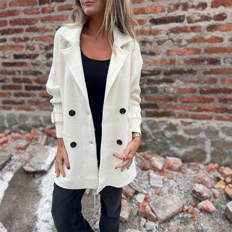 ISOLA | MANTEAU CROISÉ À MANCHES EN MAILLE