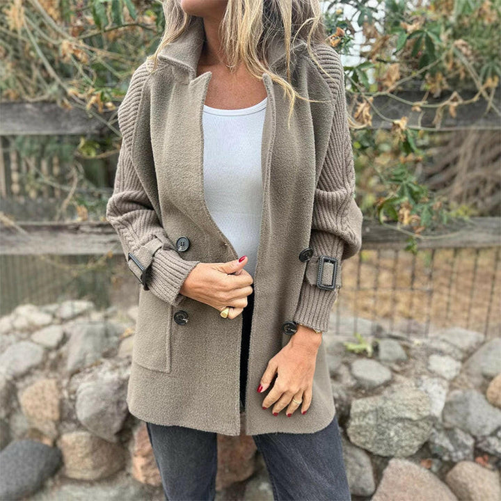 ISOLA | MANTEAU CROISÉ À MANCHES EN MAILLE