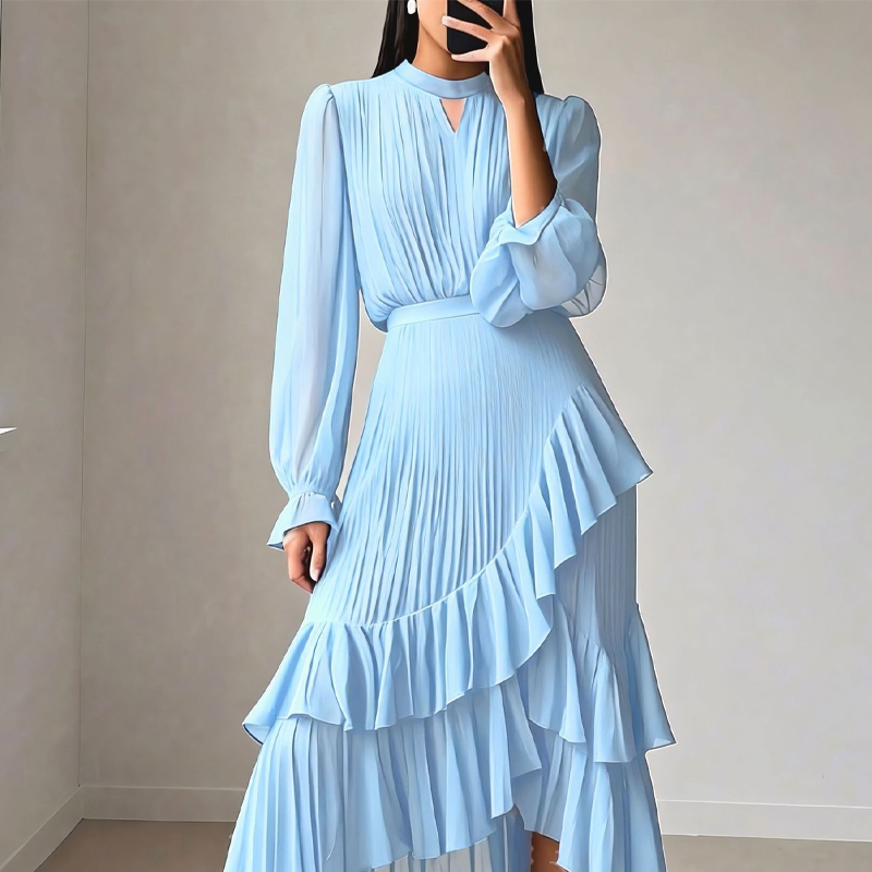 Robe midi élégante plissée Dianna™