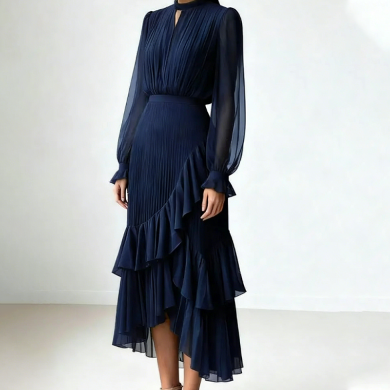 Robe midi élégante plissée Dianna™