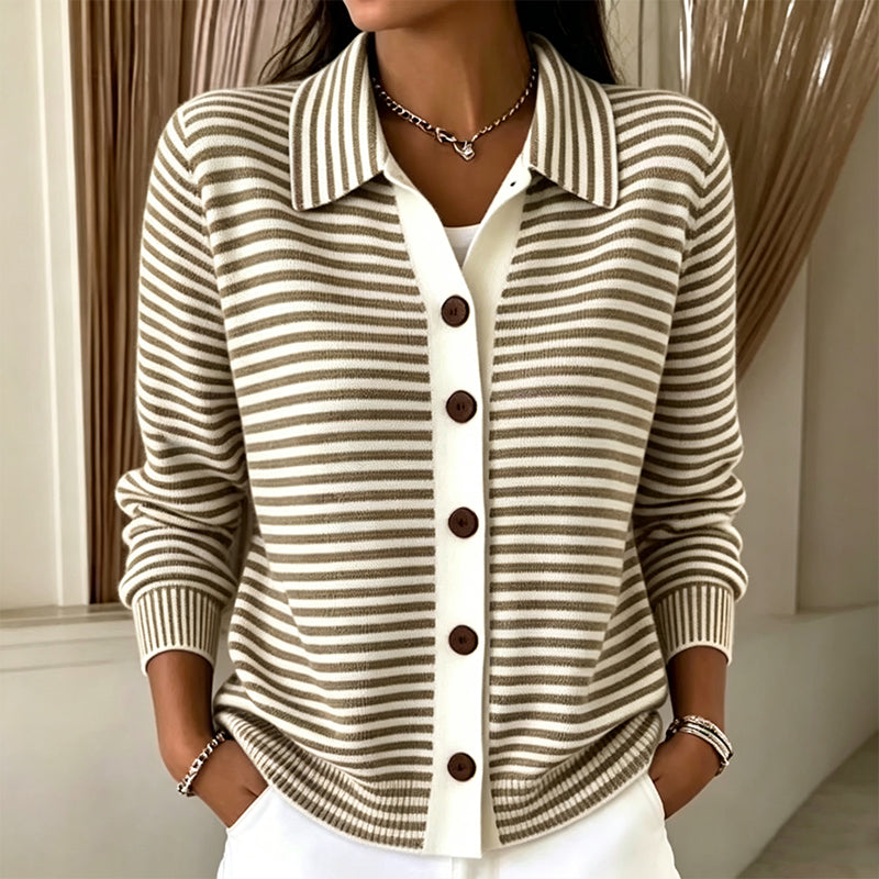 Wren™ | Cardigan en Maille Rayé