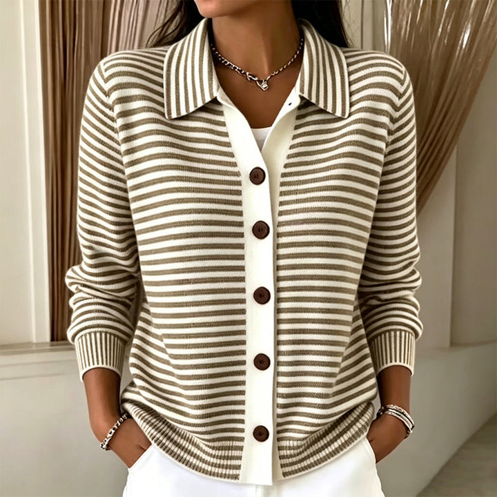 Wren™ | Cardigan en Maille Rayé