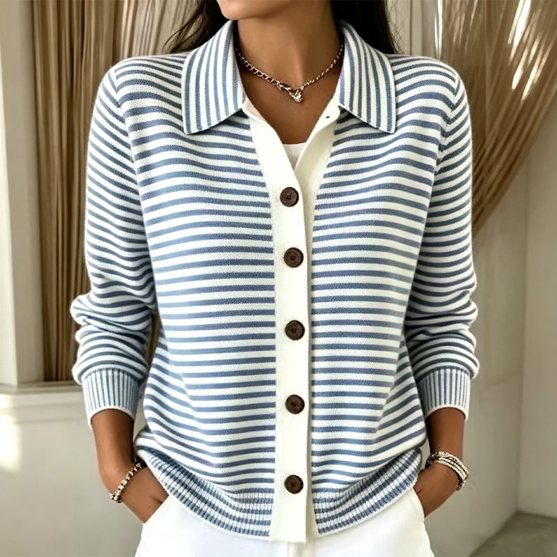 Wren™ | Cardigan en Maille Rayé