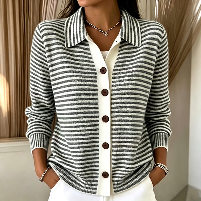 Wren™ | Cardigan en Maille Rayé