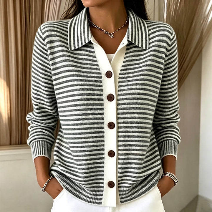 Wren™ | Cardigan en Maille Rayé
