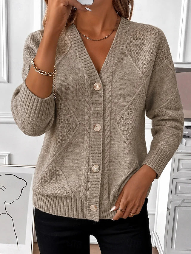 Joyce | Cardigan vintage boutonné en maille torsadée