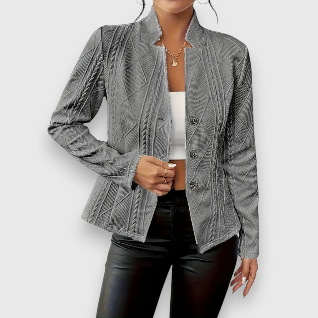 Loretta | Cardigan texturé boutonné sur le devant au style intemporel