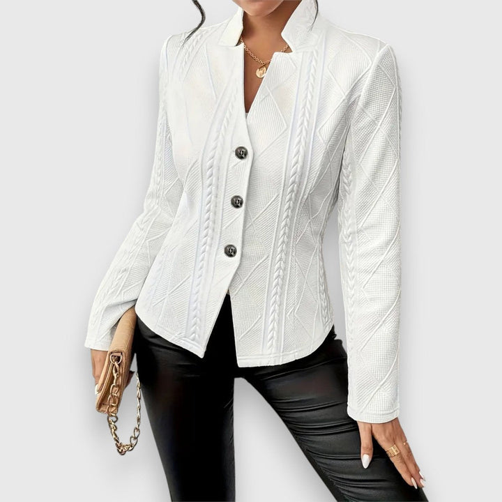 Loretta | Cardigan texturé boutonné sur le devant au style intemporel