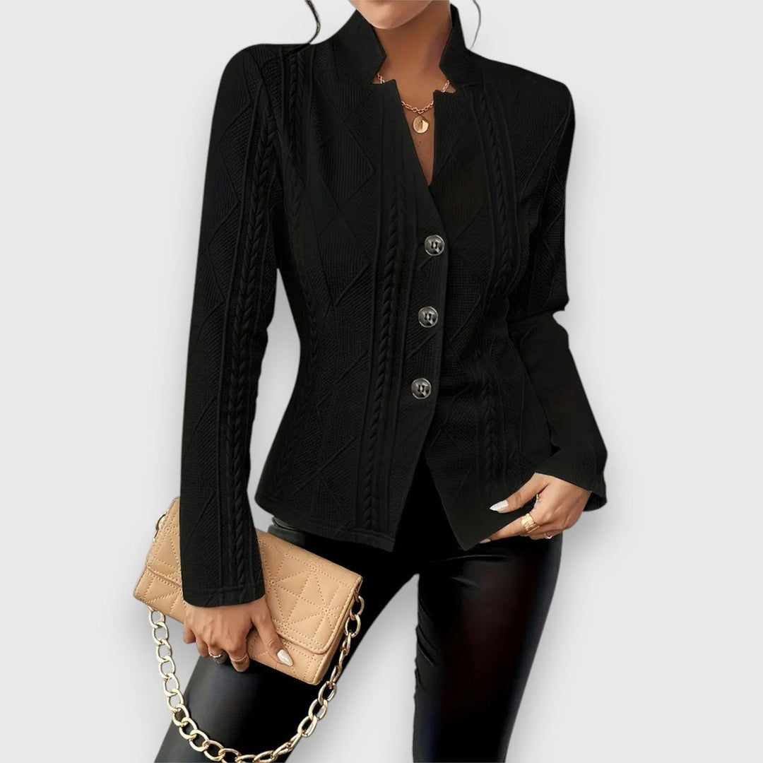 Loretta | Cardigan texturé boutonné sur le devant au style intemporel